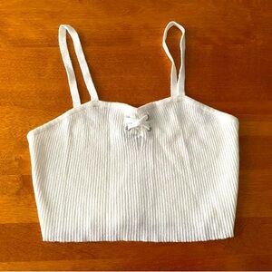 White cami crop top